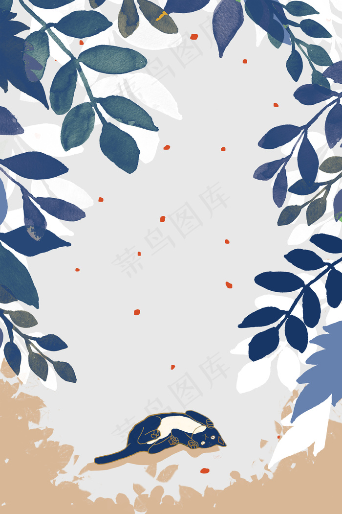 夏季慵懒小猫咪清新时尚商用图(3545X5315(DPI:300))psd模版下载