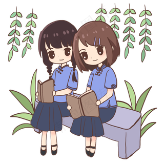 五四青年民国校服看书