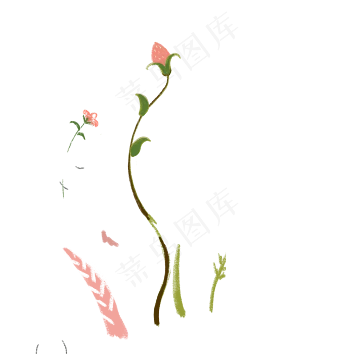 卡通春天鲜花(2000X2000(DPI:300))psd模版下载