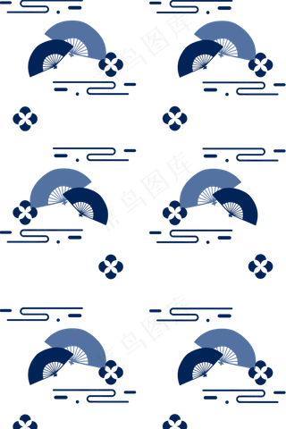 冷色调国潮底纹