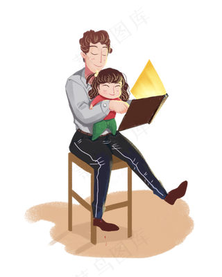 温馨父亲节爸爸给女儿讲故事pn