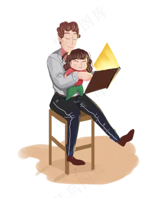 温馨父亲节爸爸给女儿讲故事pn