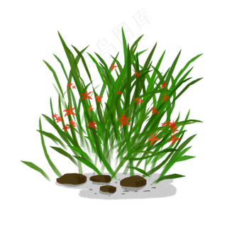 水墨小草植物简图