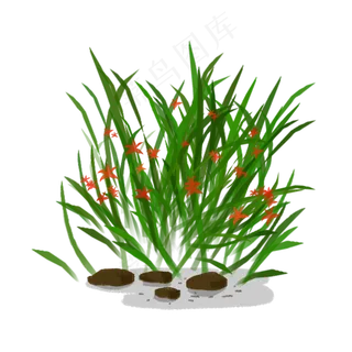 水墨小草植物简图