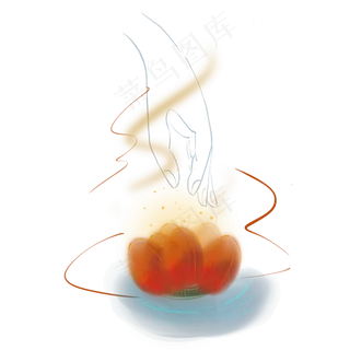 古风手下的荷花灯,免抠元素