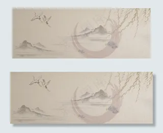 古风柳树写意画卷