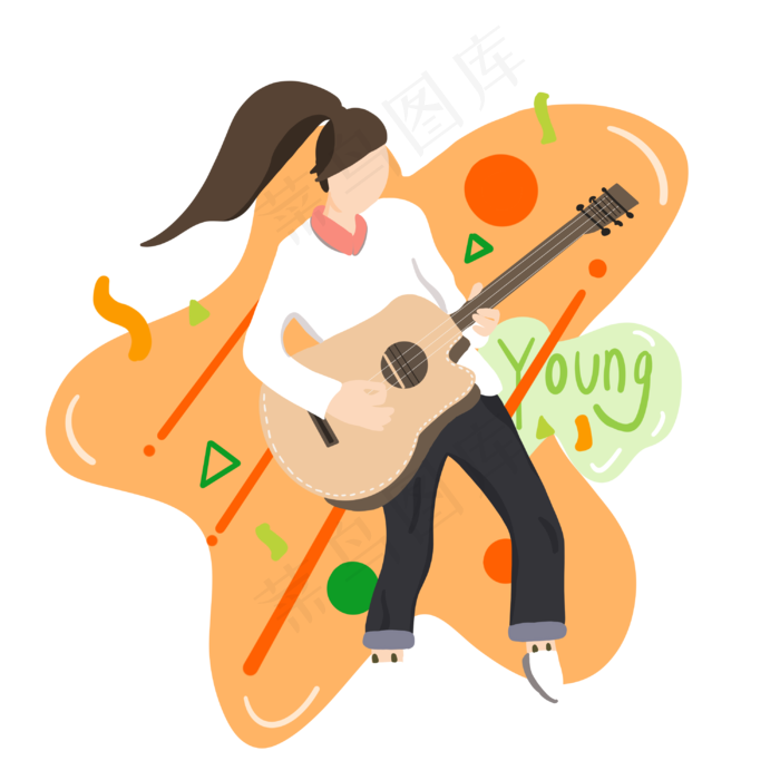 青年节弹吉他女孩