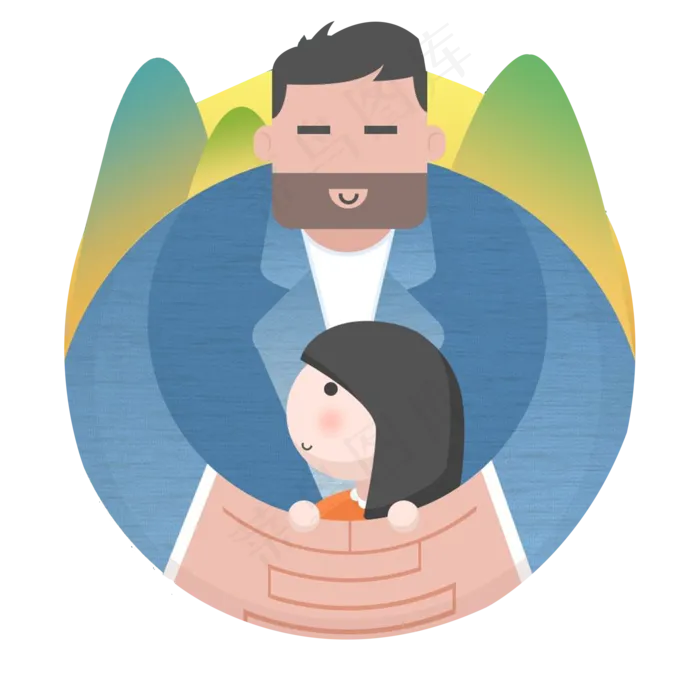 伟大的父亲插图下载(2000X2000(DPI:300))psd模版下载