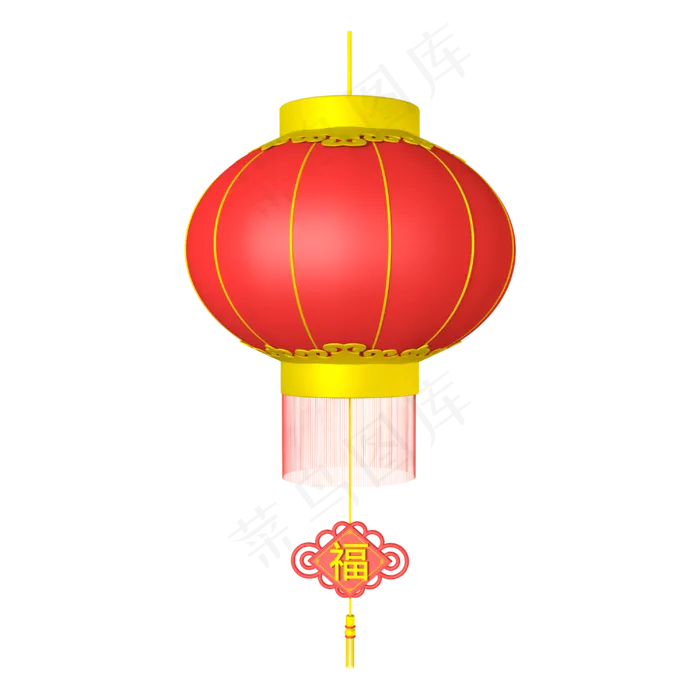 红色立体灯笼免费下载,免抠元素(3000*3000px 300 dpi )
