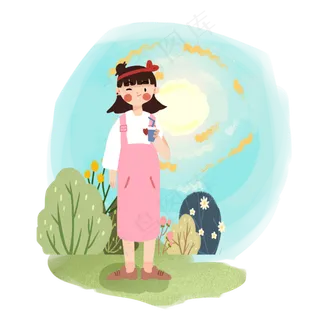 大暑女孩喝一杯冰镇饮料最解暑