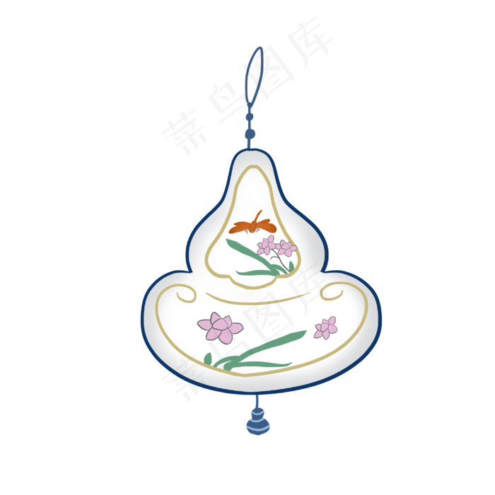 漂亮的荷包手绘插画