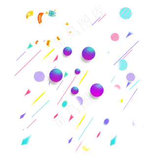 618彩色促销装饰小元素多边形c4d