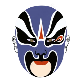 深蓝色中国风脸谱