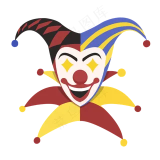 愚人节小丑道具面具,免抠元素