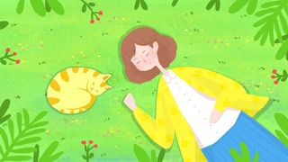 春天在草地上打盹