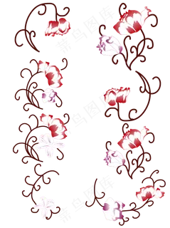 缠枝花唯美浪漫刺绣印花花卉图案