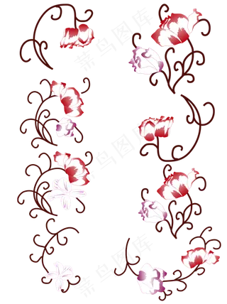 缠枝花唯美浪漫刺绣印花花卉图案