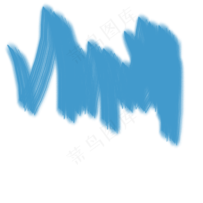 蓝色粉笔笔刷素材效果图