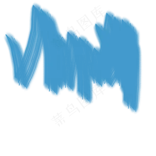 蓝色粉笔笔刷素材效果图