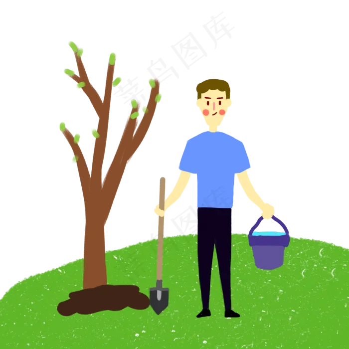在植树节种树苗的男生(4167X4167(DPI:200))psd模版下载