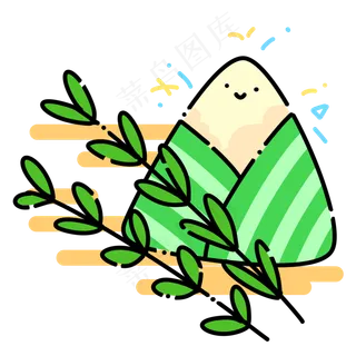 绿叶装饰粽子