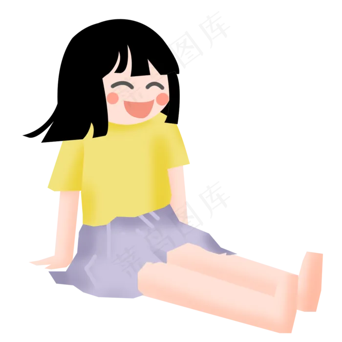 儿童节女孩开心(2000X2000(DPI:300))psd模版下载