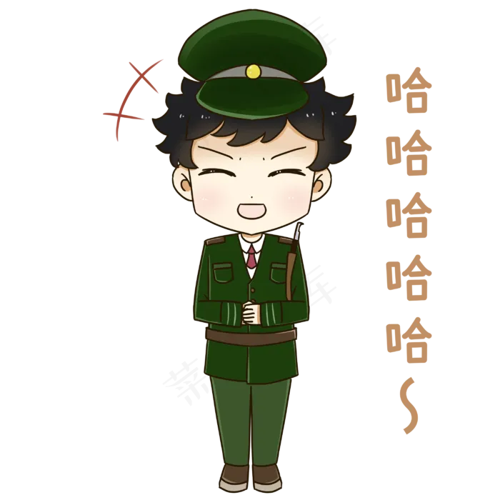 建军节大笑表情包(3000X3000(DPI:300))psd模版下载