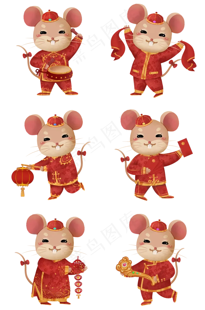 2020年鼠年子鼠合集,免抠元素(2000X3020(DPI:300))psd模版下载