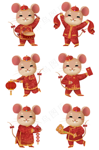 2020年鼠年子鼠合集,免抠元素