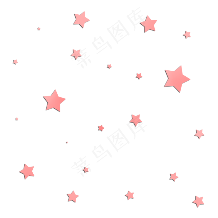 粉色星星漂浮,免抠元素(2000X2000(DPI:300))psd模版下载
