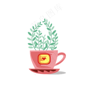 手绘绿植植物盆栽