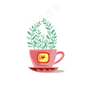 手绘绿植植物盆栽