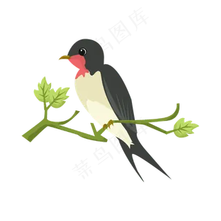 站在树枝上的燕子,免抠元素