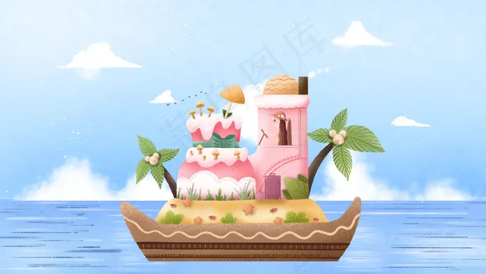 夏季大海小船旅行