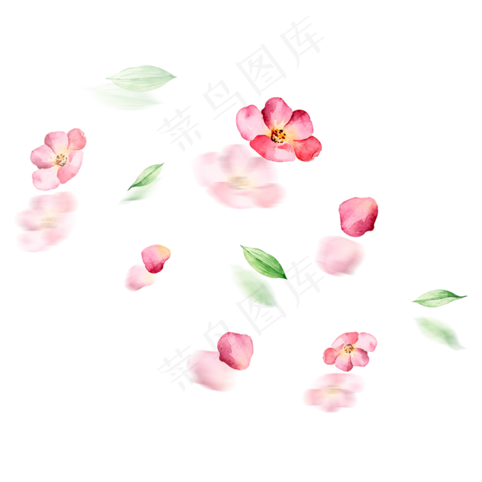 植物花瓣叶子漂浮气氛免抠图案