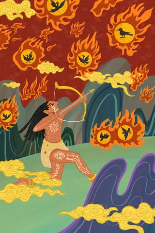 中国神话后羿射日