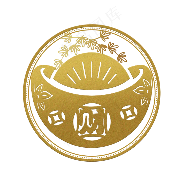 金色剪纸png下载,免抠元素(4724X4724(DPI:300))psd模版下载