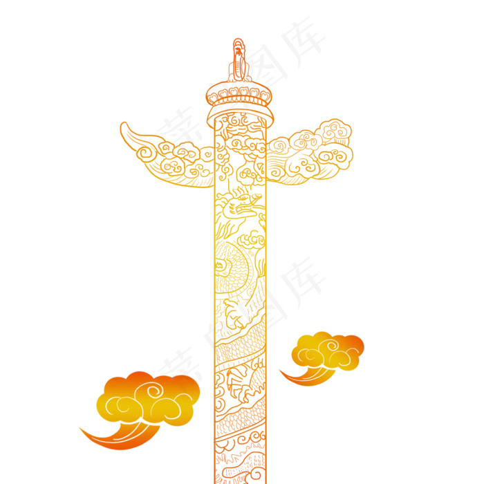 金色渐变华表(2000X2000(DPI:300))psd模版下载