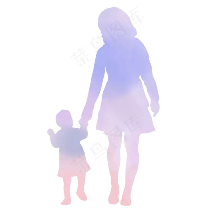 母亲节妈妈牵着孩子的手(3000X3000(DPI:3000))psd模版下载