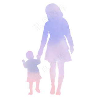 母亲节妈妈牵着孩子的手