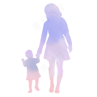 母亲节妈妈牵着孩子的手