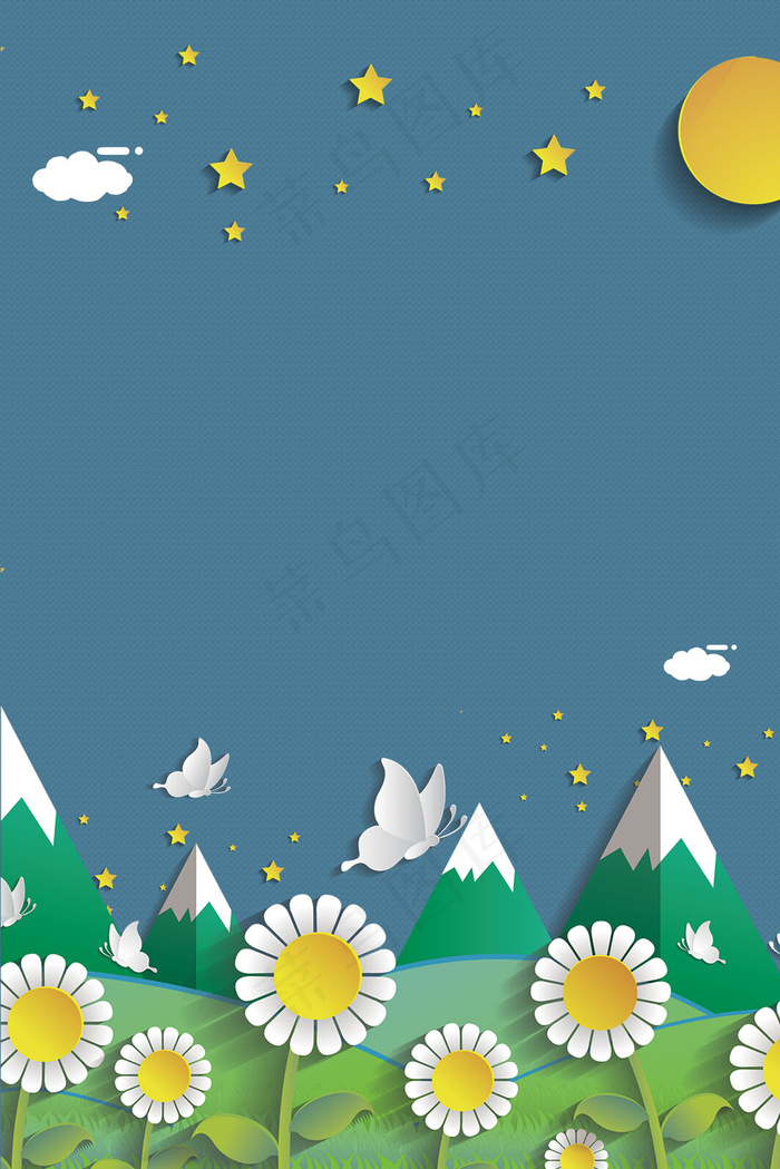 剪纸风折纸风立体花和蝴蝶