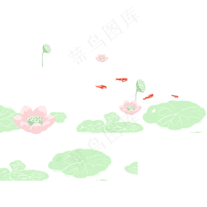 池塘荷花荷叶(2000X2000(DPI:300))psd模版下载