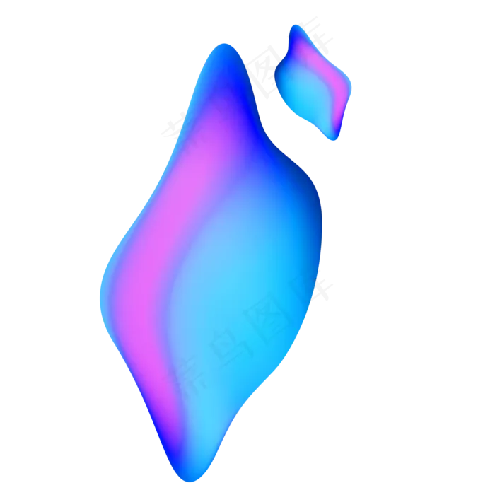 蓝紫色流体渐变元素,免抠元素
