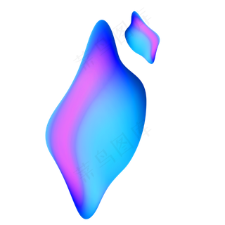 蓝紫色流体渐变元素,免抠元素