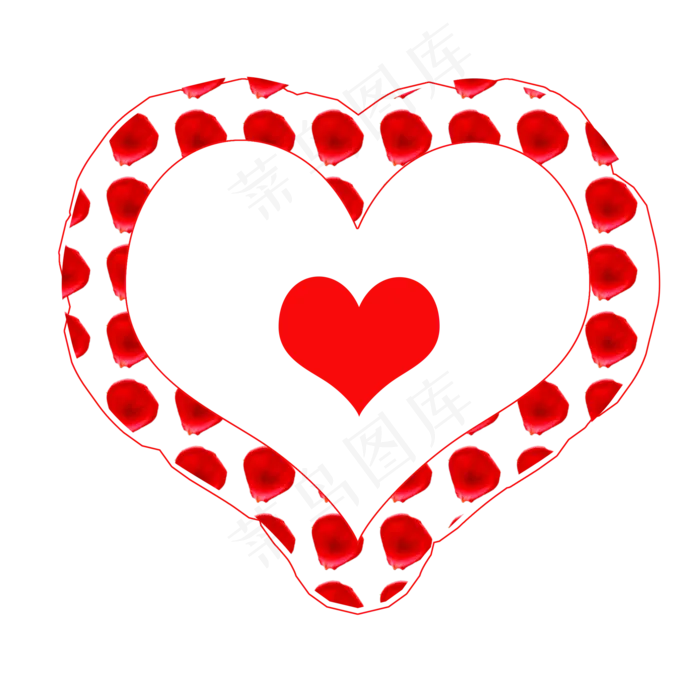红色玫瑰花心形边框(2000X2000(DPI:299))psd模版下载