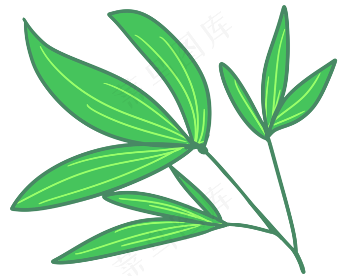 绿色端午节竹叶插画