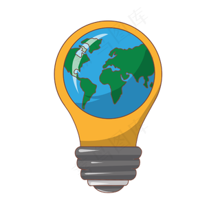 黄色灯泡地球