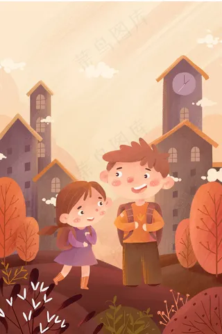 儿童卡通开学季素材下载