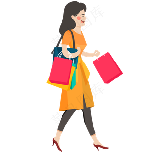 购物的美女人物